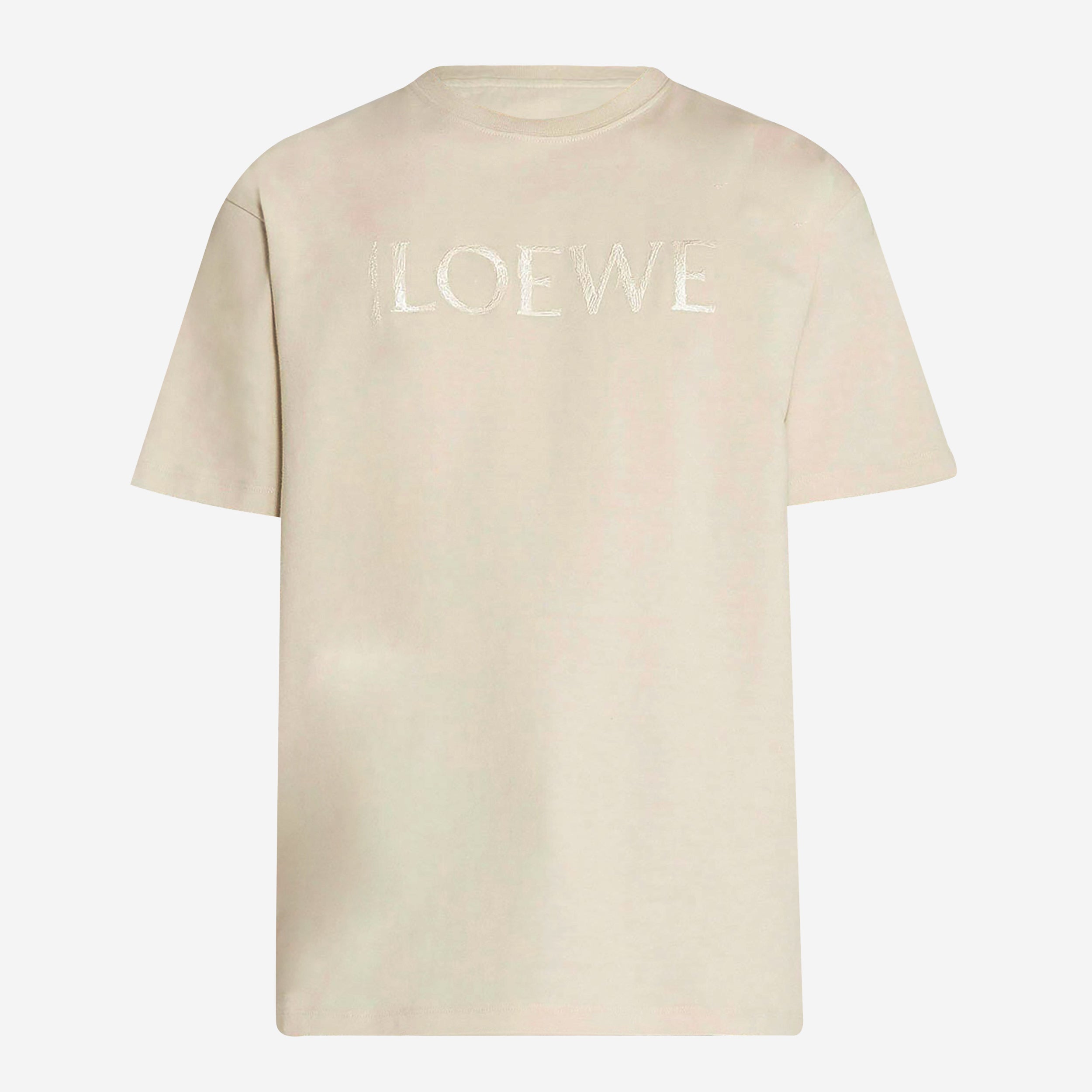 Loewe - Logo-Embroidered Two-Tone Cotton-Jersey T-Shirt - Men - Beige Loewe