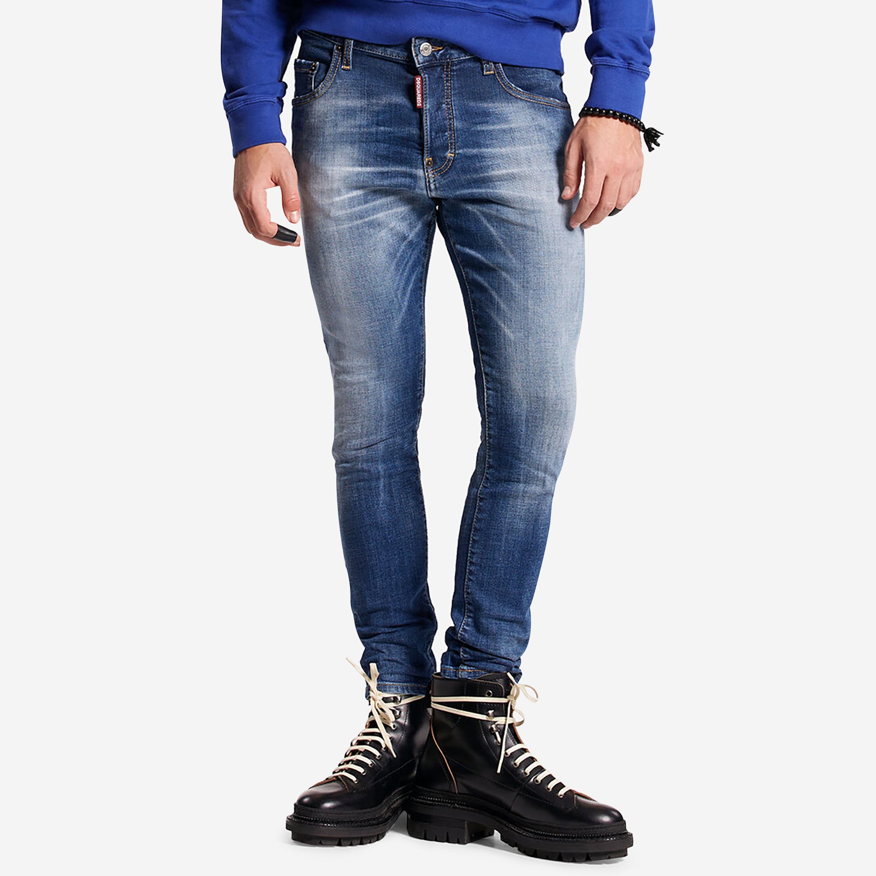 DSquared2 Medium Stapled Clean Wash Skater Jeans – ZAP