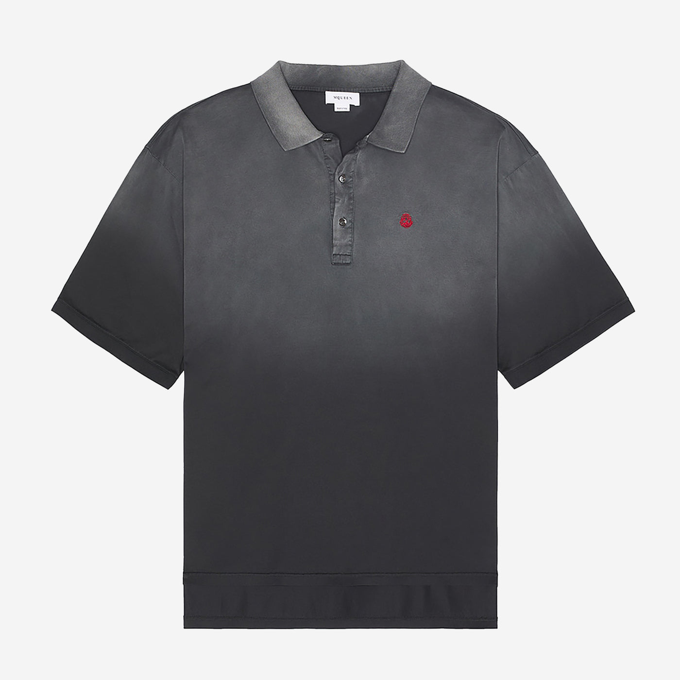 Alexander McQueen Faded Embroidered Logo Polo Shirt