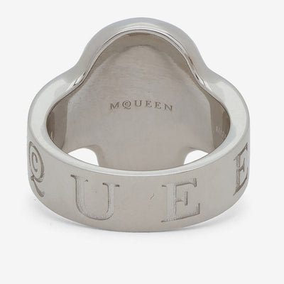 Alexander McQueen Palladium Skull Ring