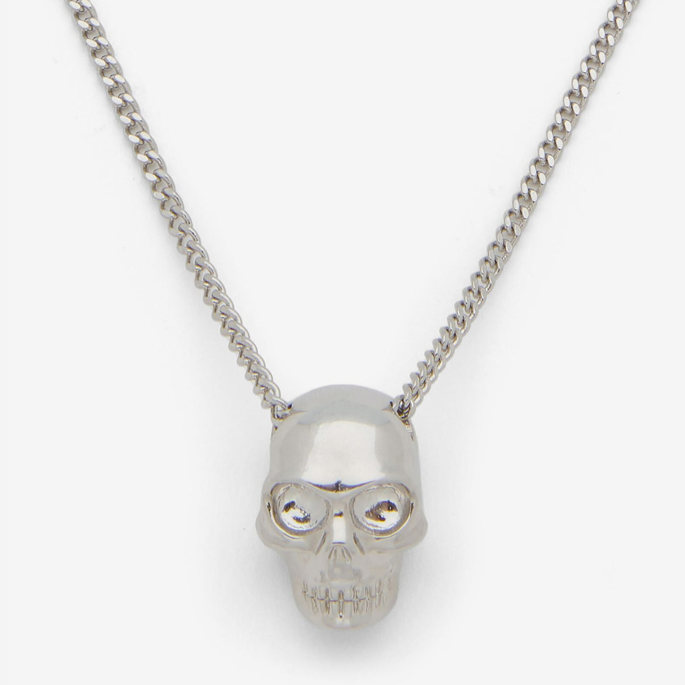 Alexander McQueen Palladium Skull Necklace