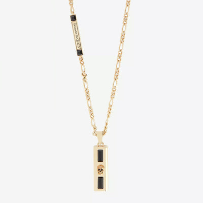 Alexander McQueen Brand Plaque Brass Necklace