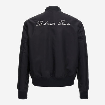 Balmain Signature Embroidery On Back Bomber Jacket