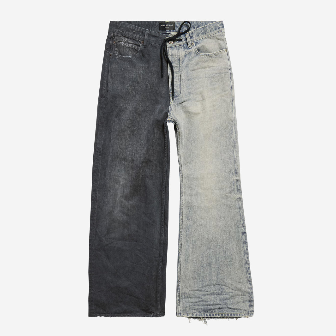 Balenciaga Dark Grey Light Blue Fifty Fifty Denim Jeans