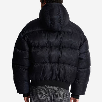 Balmain PB Labyrinth Jacquard Nylon Puffer Jacket