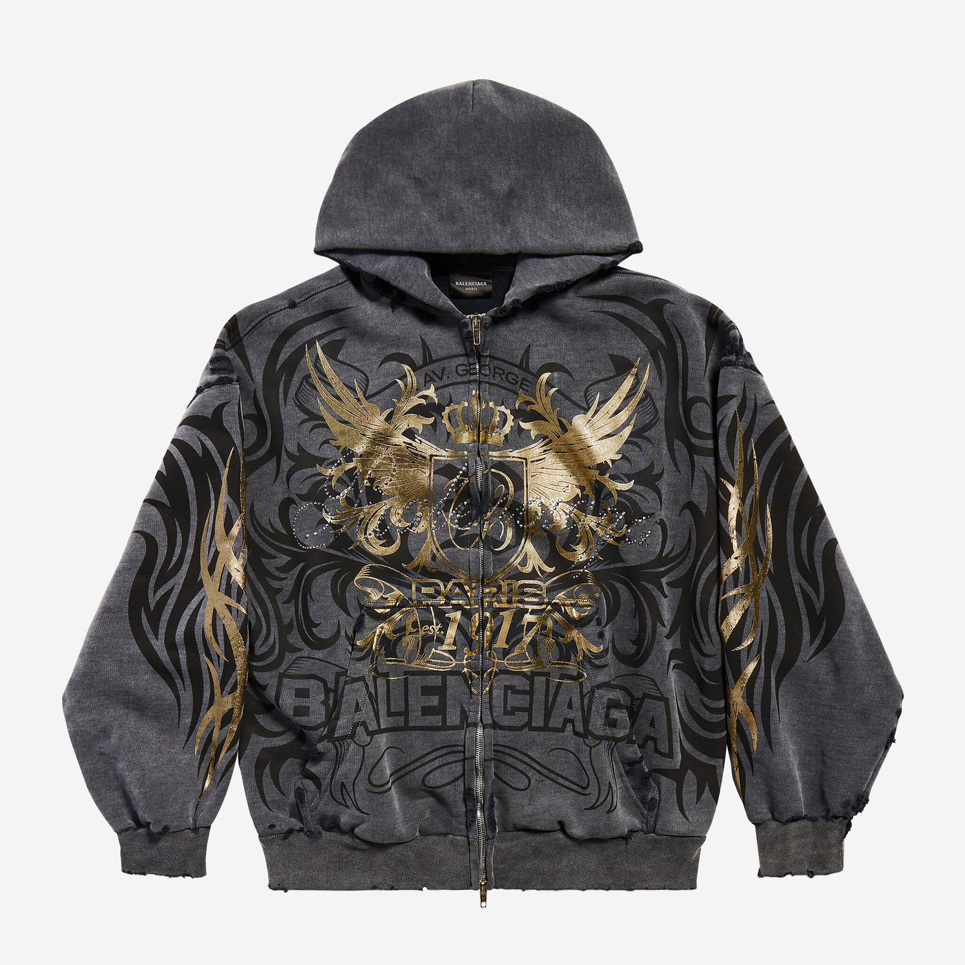 Balenciaga Tacky Gold Zip-up Hoodie