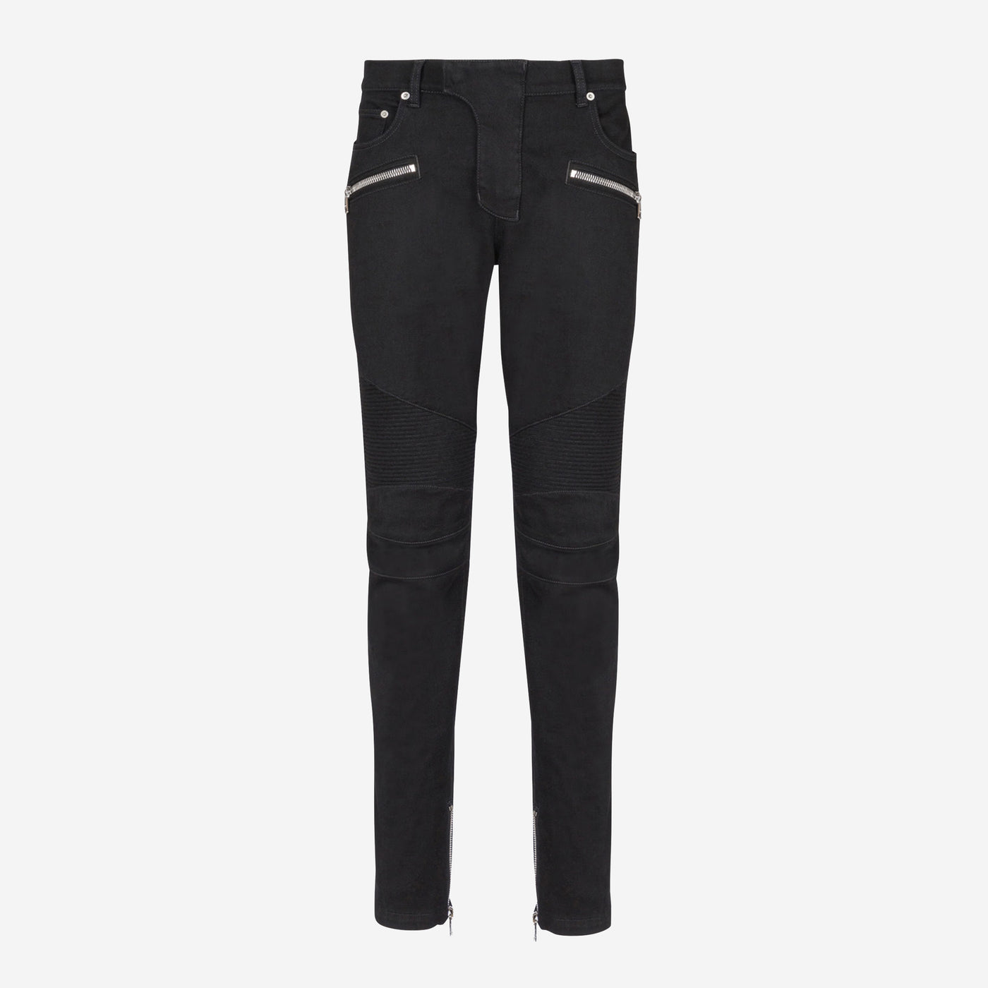 Balmain Slim-Fit Black Denim Biker Jeans