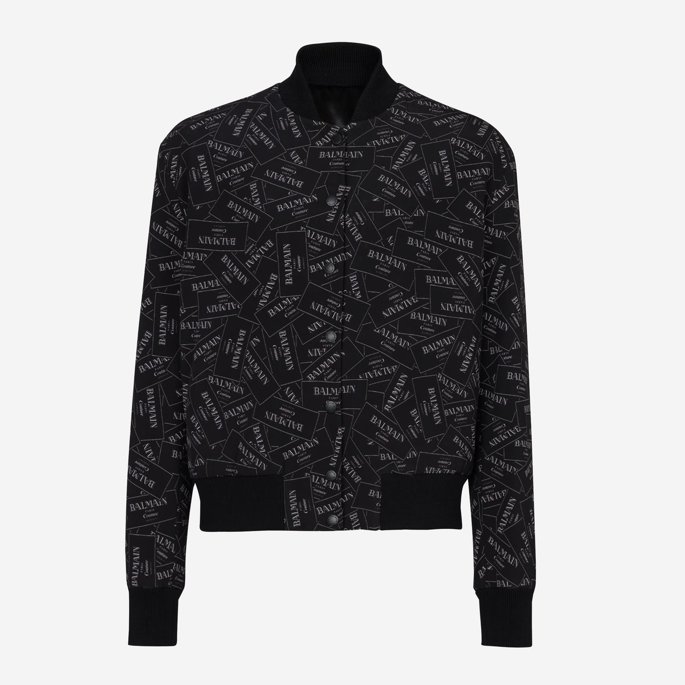 Balmain Printed Balmain Label Bomber Jacket