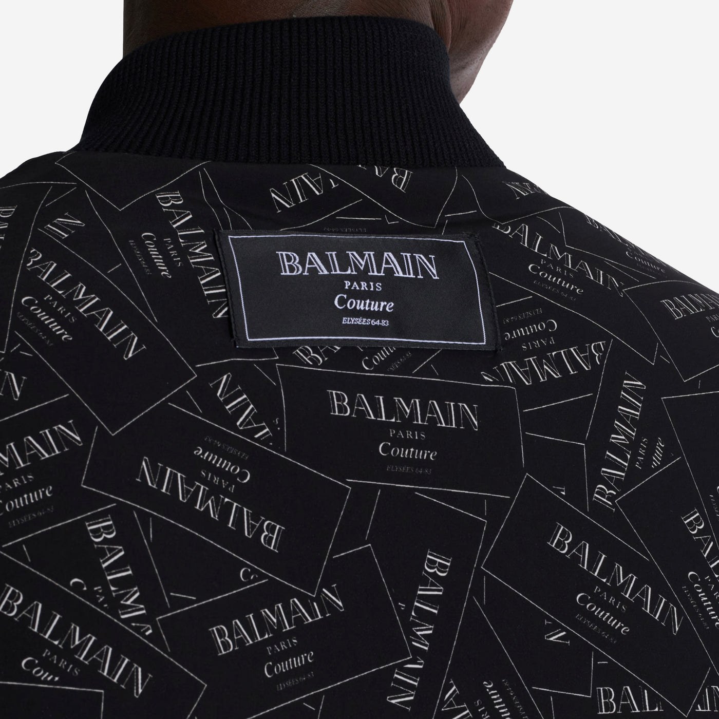 Balmain Printed Balmain Label Bomber Jacket