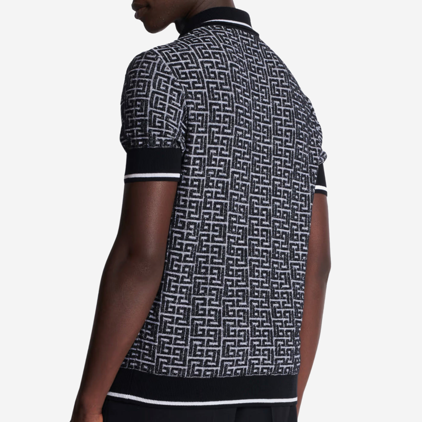 Balmain PB Labyrinth Knit Polo Shirt