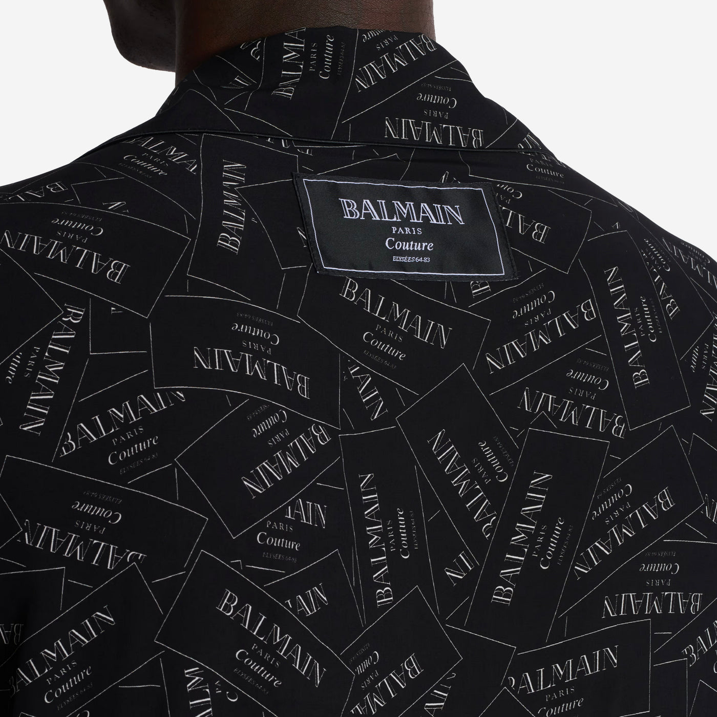 Balmain All Over Balmain Label Print Pyjama Shirt