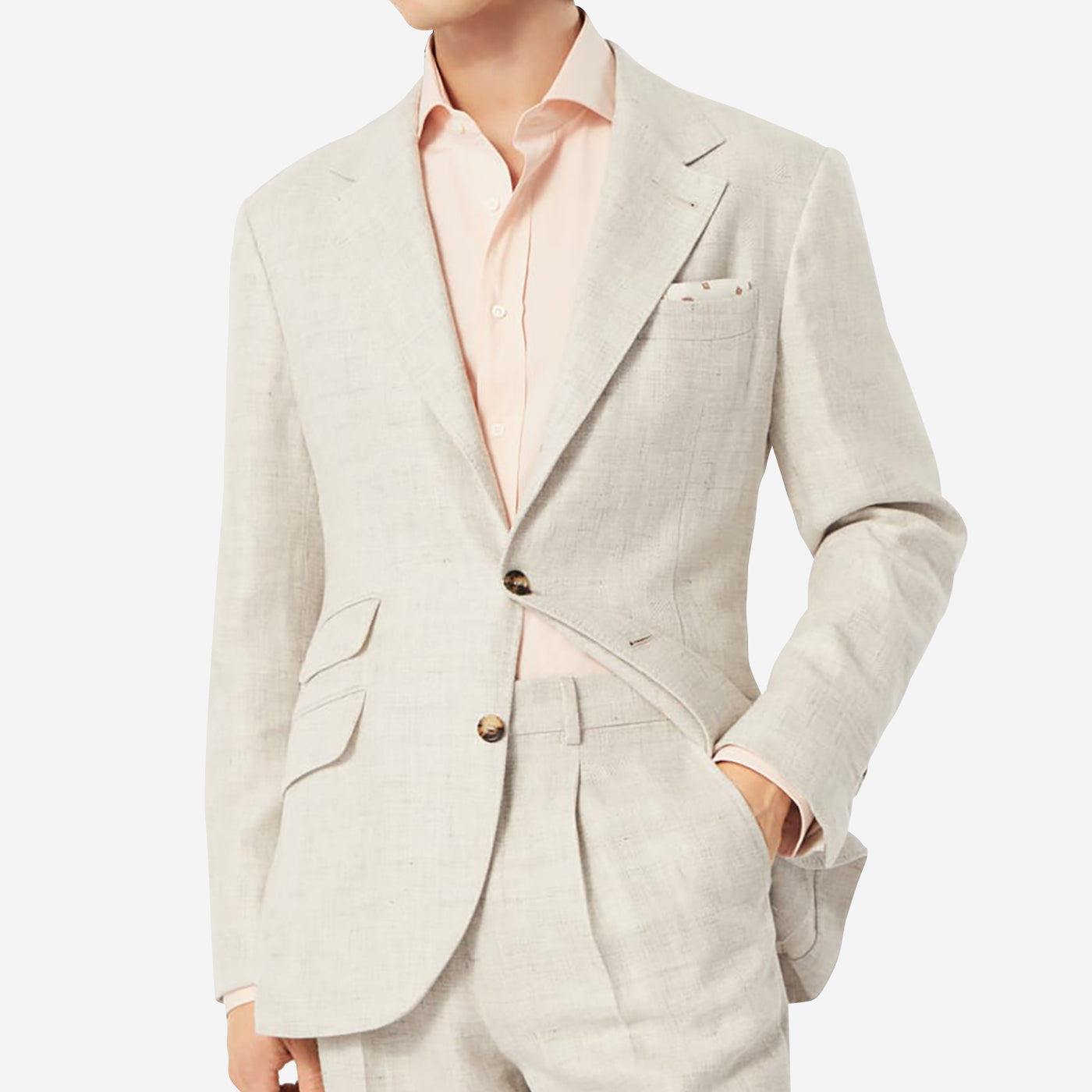 Brunello Cucinelli Linen Diagonal Deconstructed Cavallo Blazer