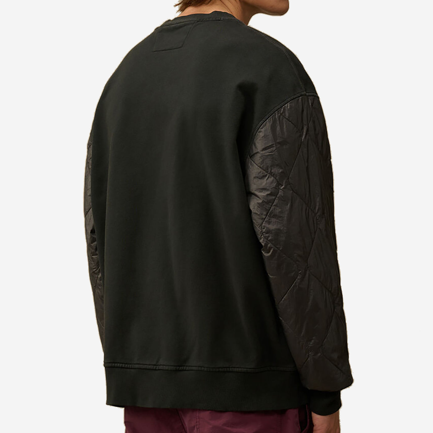 C.P. Company Diagonal Raised Fleece Mixed Quilted Sweatshirt