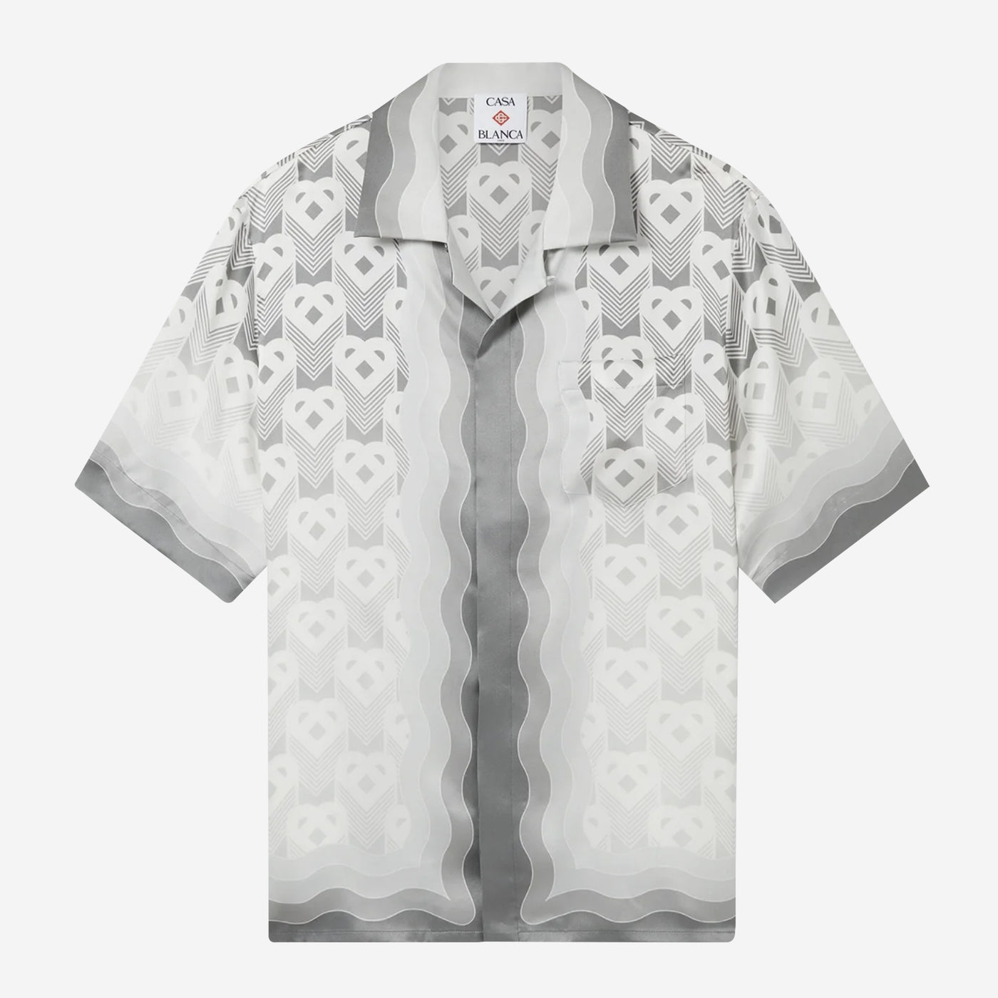 Casablanca Gradient Heart Monogram Silk Shirt