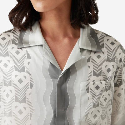 Casablanca Gradient Heart Monogram Silk Shirt