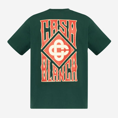 Casablanca Gothic Stacked Logo Screen Printed T-Shirt