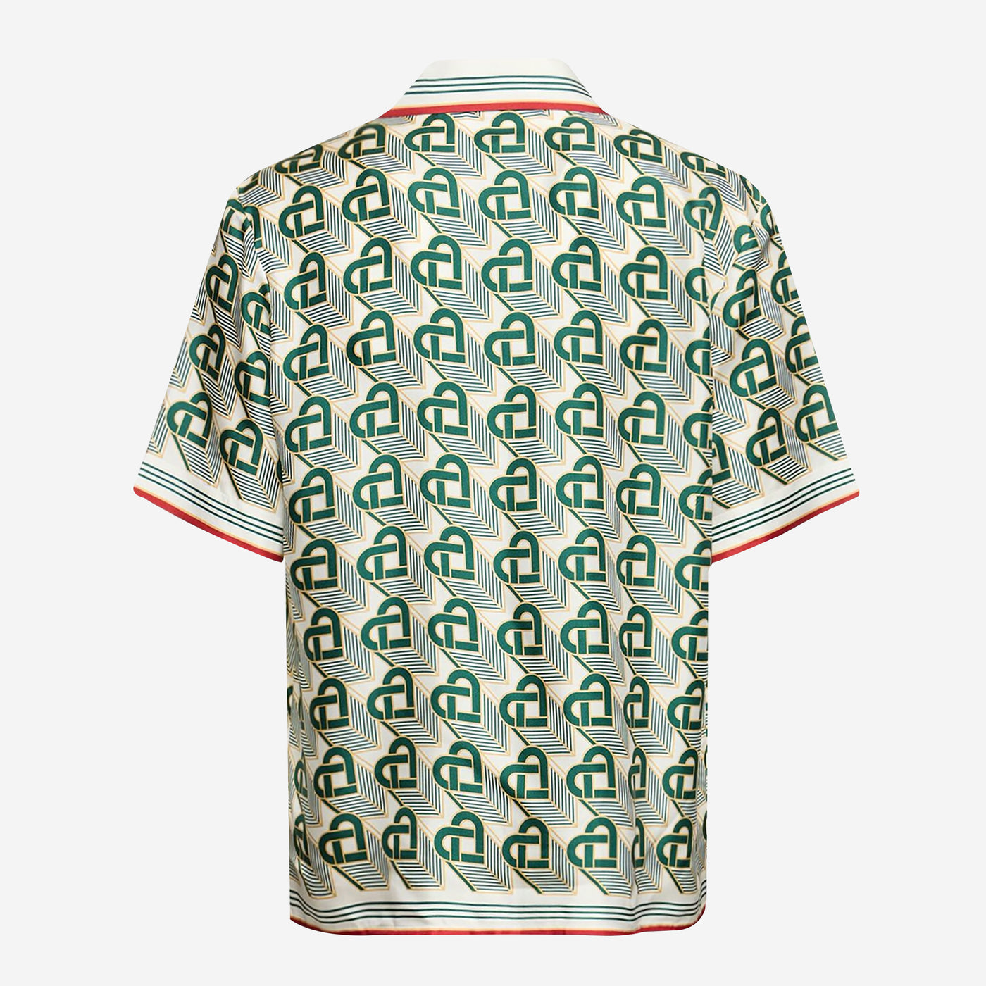 Casablanca Monogram Cuban Collar Silk Shirt