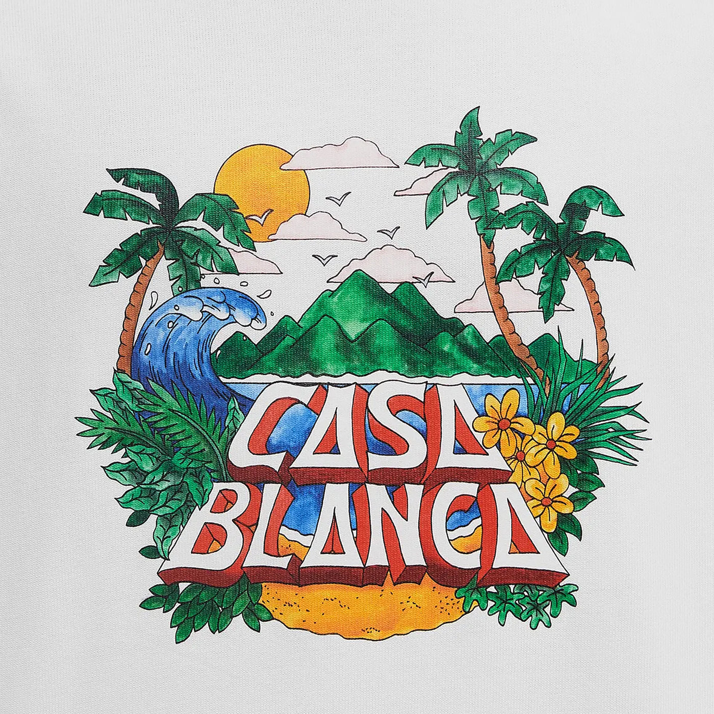 Casablanca Beach Wave Print T-Shirt