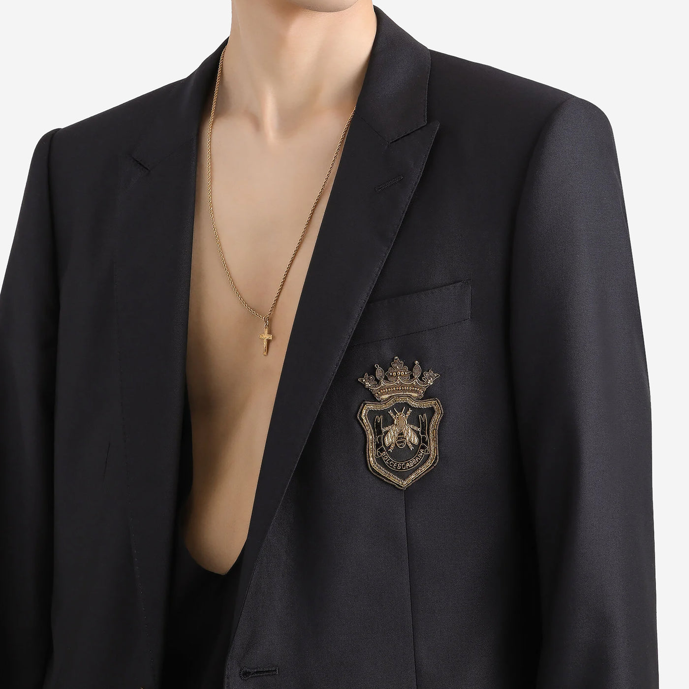 Dolce & Gabbana Single-Breasted Wool And Silk Patch Jacket