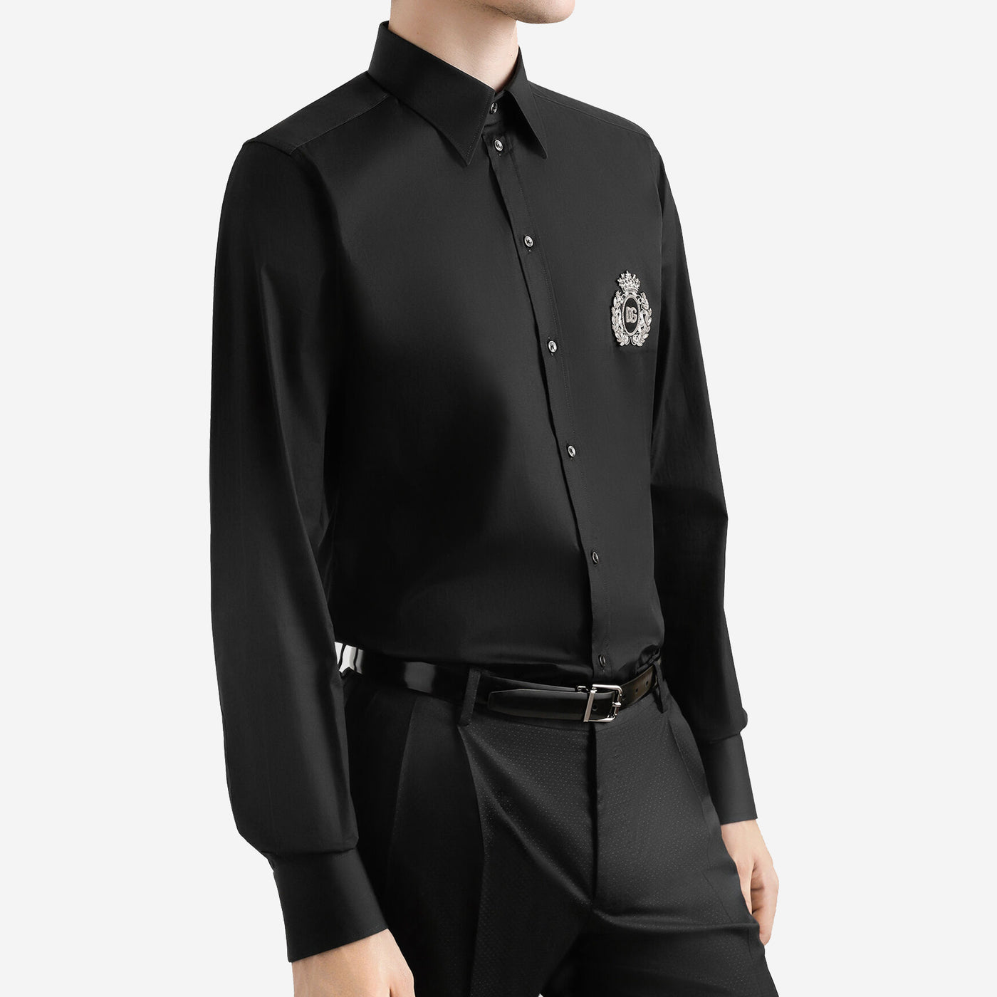 Dolce & Gabbana Cotton Heraldic Patch Shirt