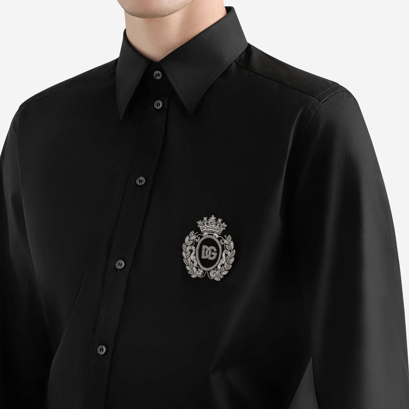 Dolce & Gabbana Cotton Heraldic Patch Shirt