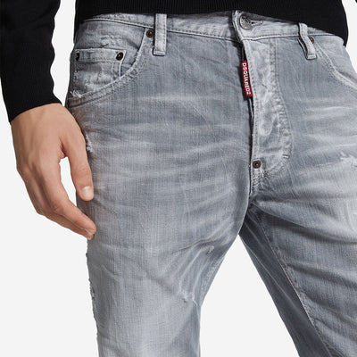 DSquared2 Brushed Grey Wash Skater Jeans