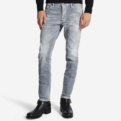 DSquared2 Brushed Grey Wash Skater Jeans