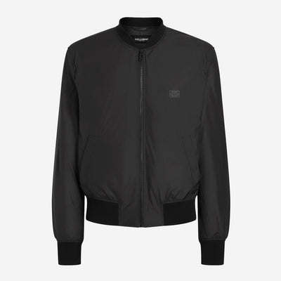 Dolce & Gabbana Logo Tag Technical Fabric Bomber Jacket