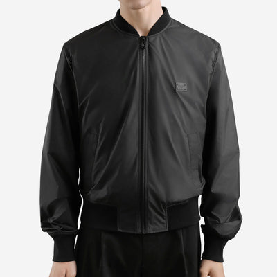 Dolce & Gabbana Logo Tag Technical Fabric Bomber Jacket