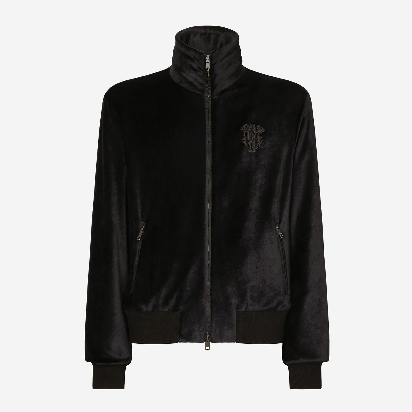 Dolce & Gabbana Viscose Embroidered Logo Track Jacket