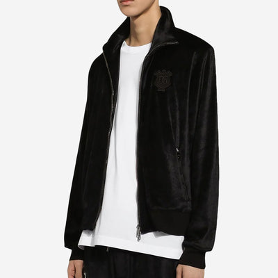 Dolce & Gabbana Viscose Embroidered Logo Track Jacket