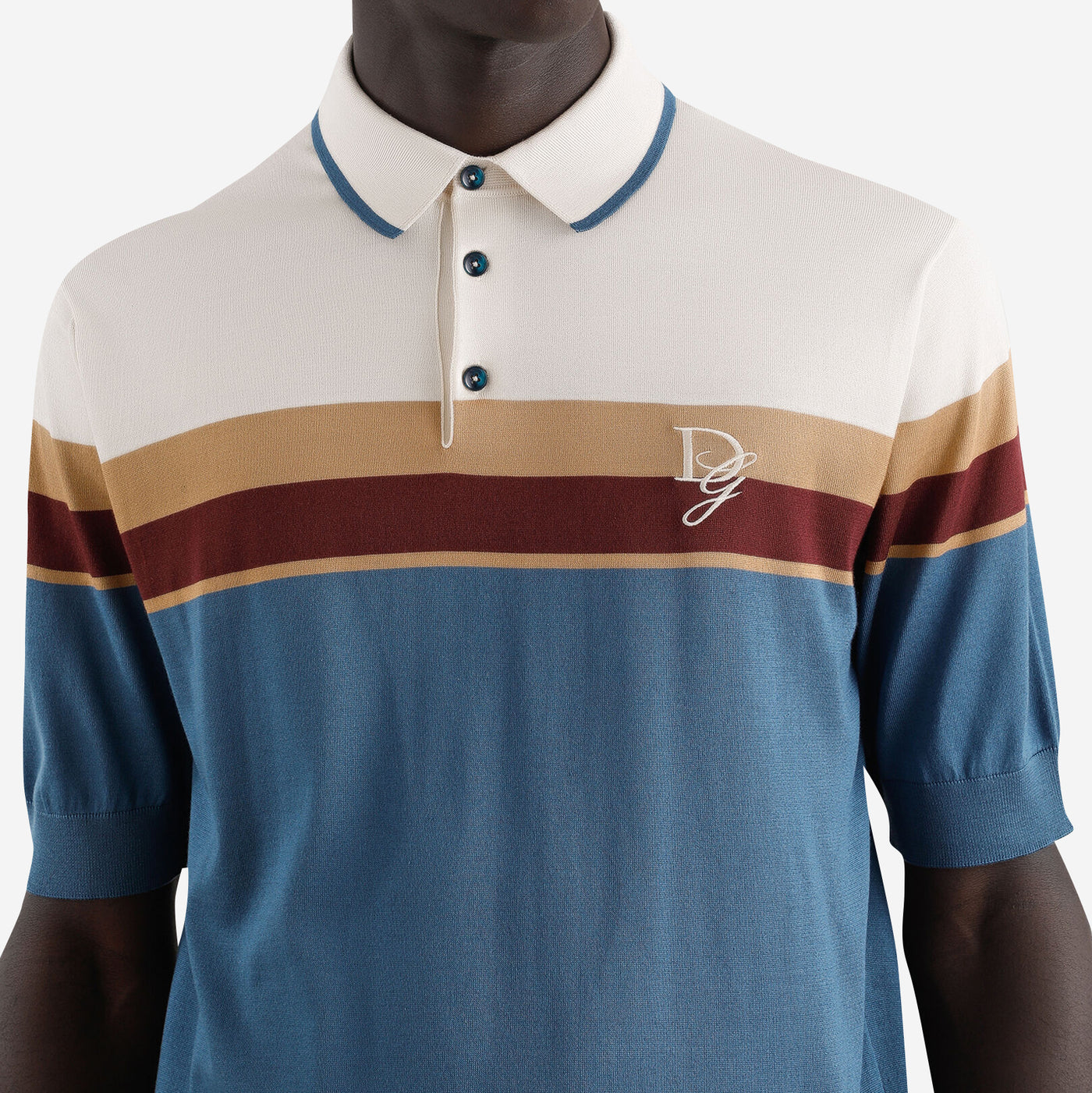 Dolce & Gabbana Logo Embroidered Silk Polo Shirt