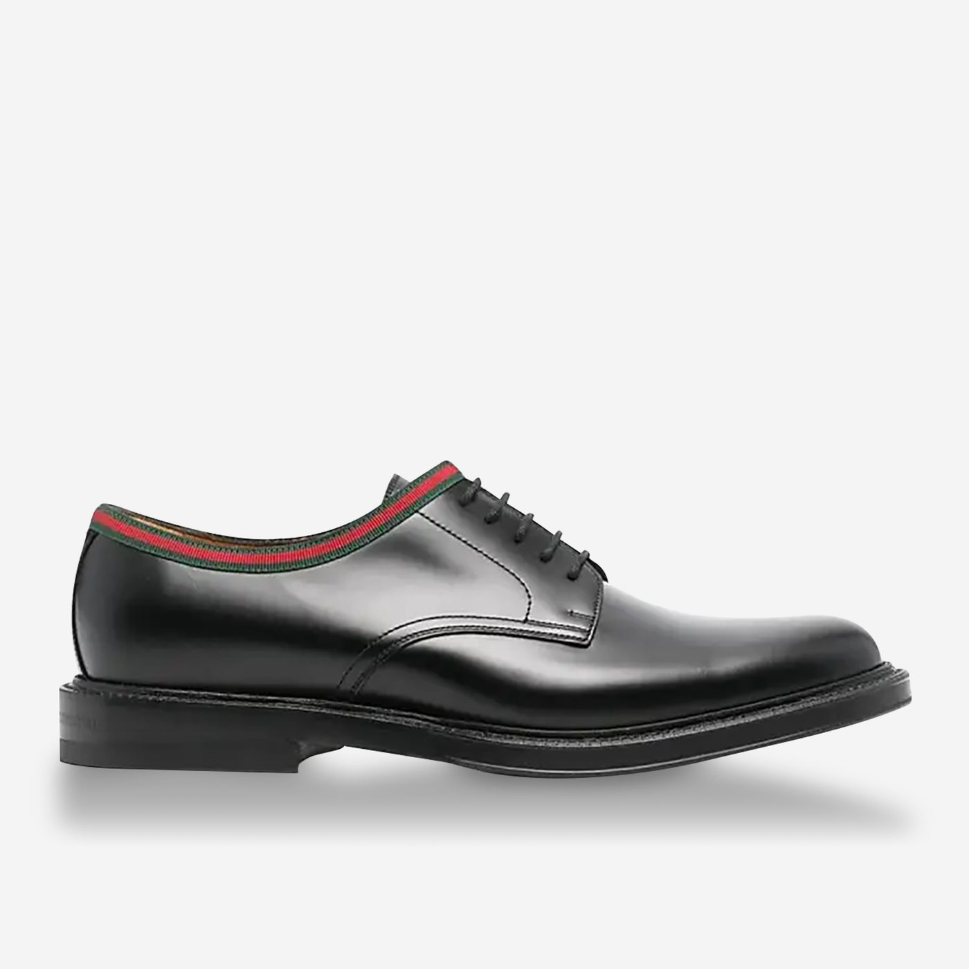 Gucci Web Trim Leather Derby Shoes