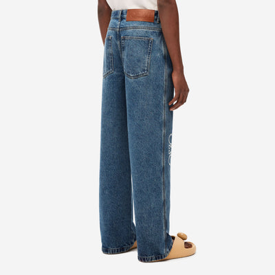 Loewe Anagram Baggy Jeans Blue