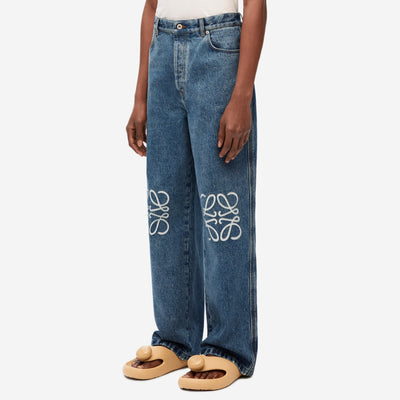 Loewe Anagram Baggy Jeans Blue