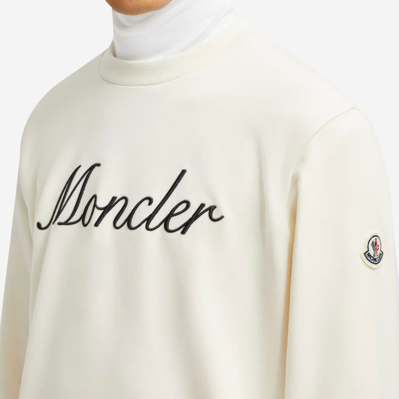 Moncler Embroidered Logo Cotton Sweatshirt