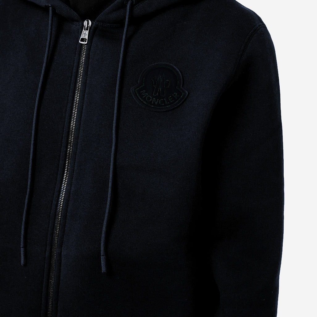 Moncler Logo Badge Zip Up Hoodie