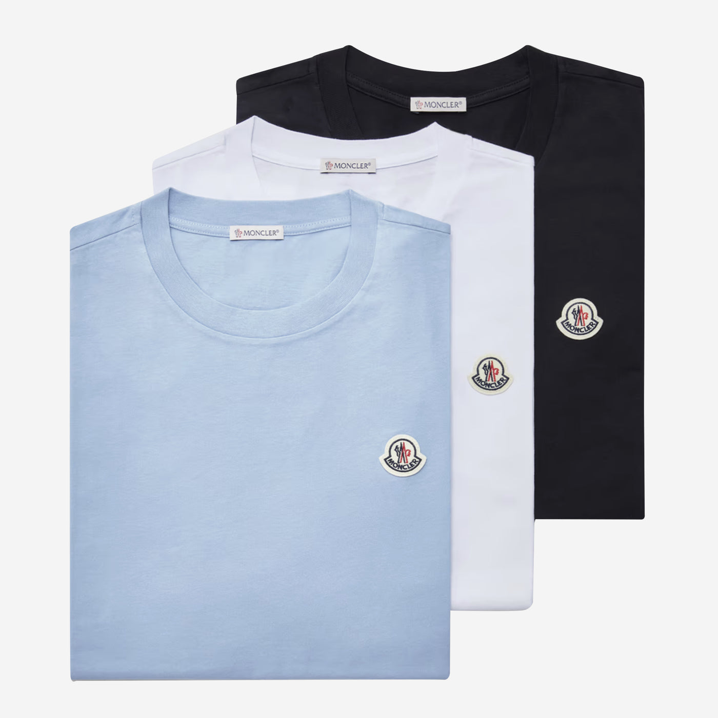 Moncler Pack Of Three Logo Patch Cotton T-Shirt