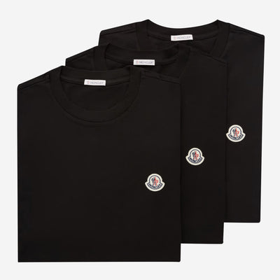 Moncler Pack Of Three Logo Patch Cotton T-Shirt