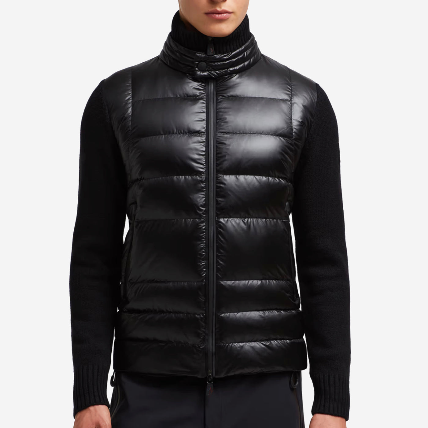 Moncler Grenoble Padded Wool Zip Up Cardigan