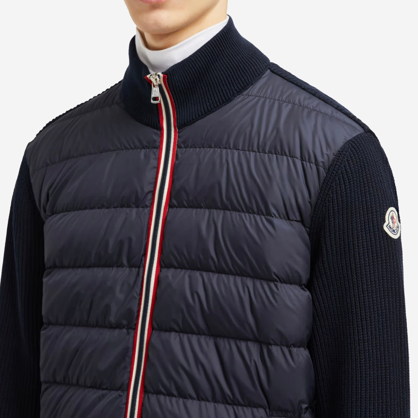 Moncler Web Padded Zip-Up Cardigan