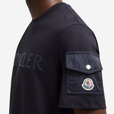 Moncler Laminated Logo Sleeve Pocket T-Shirt