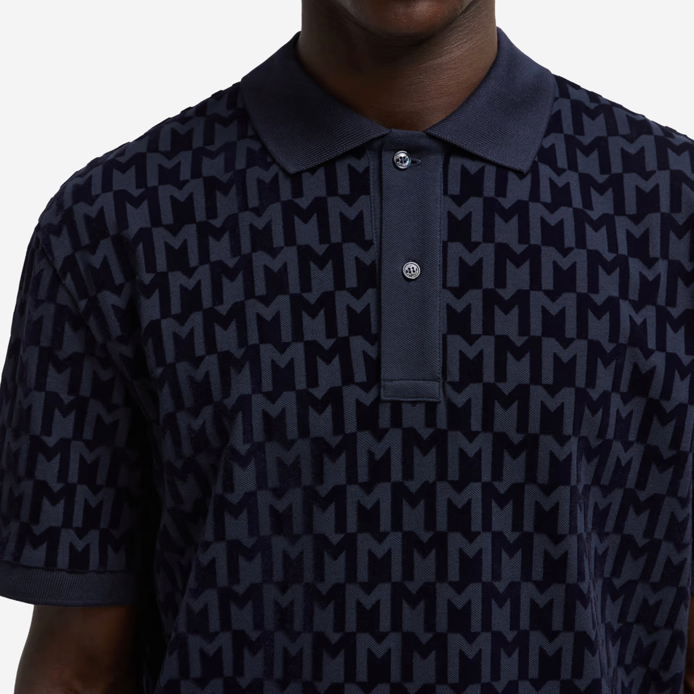 Moncler Monogram Print Polo Shirt