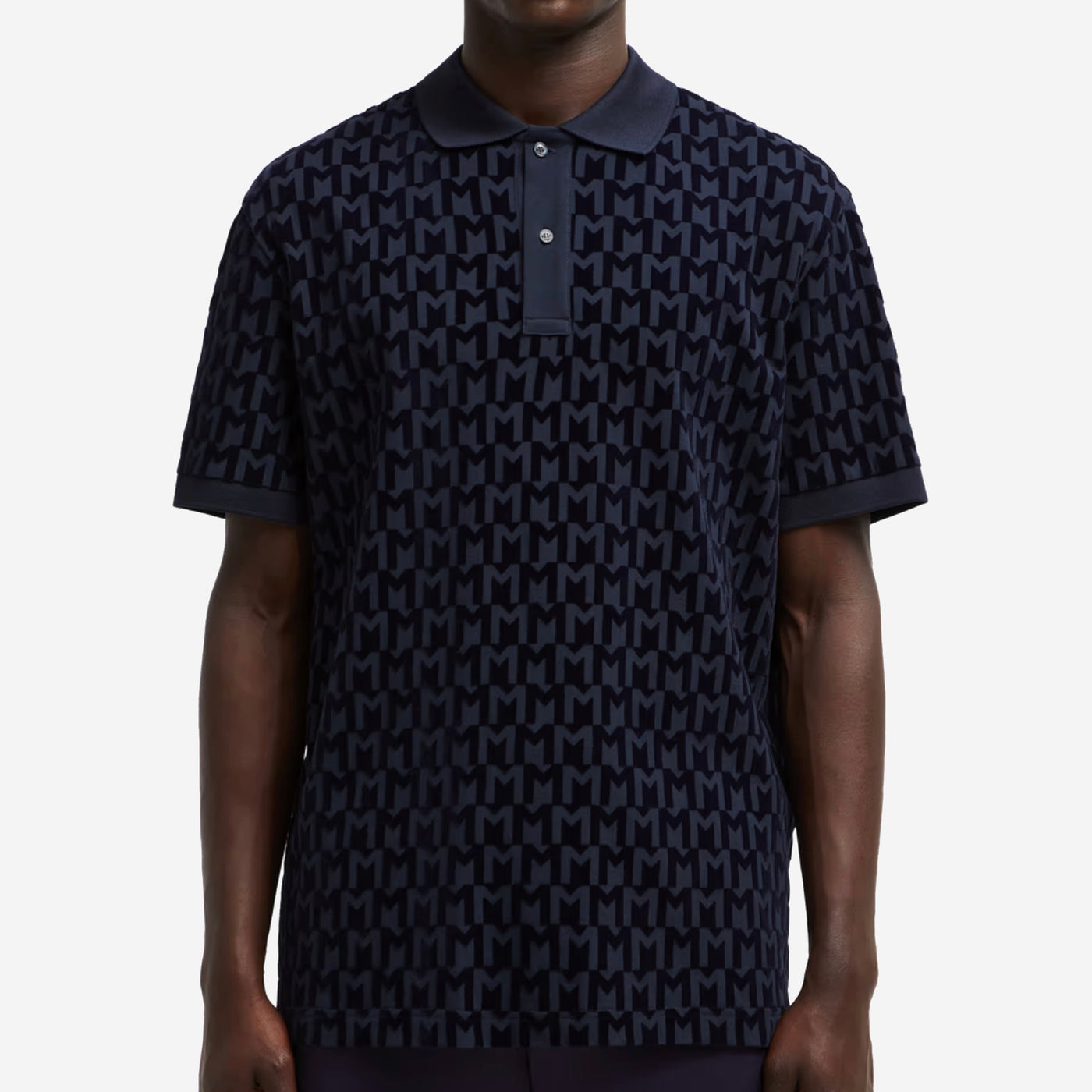 Moncler Monogram Print Polo Shirt