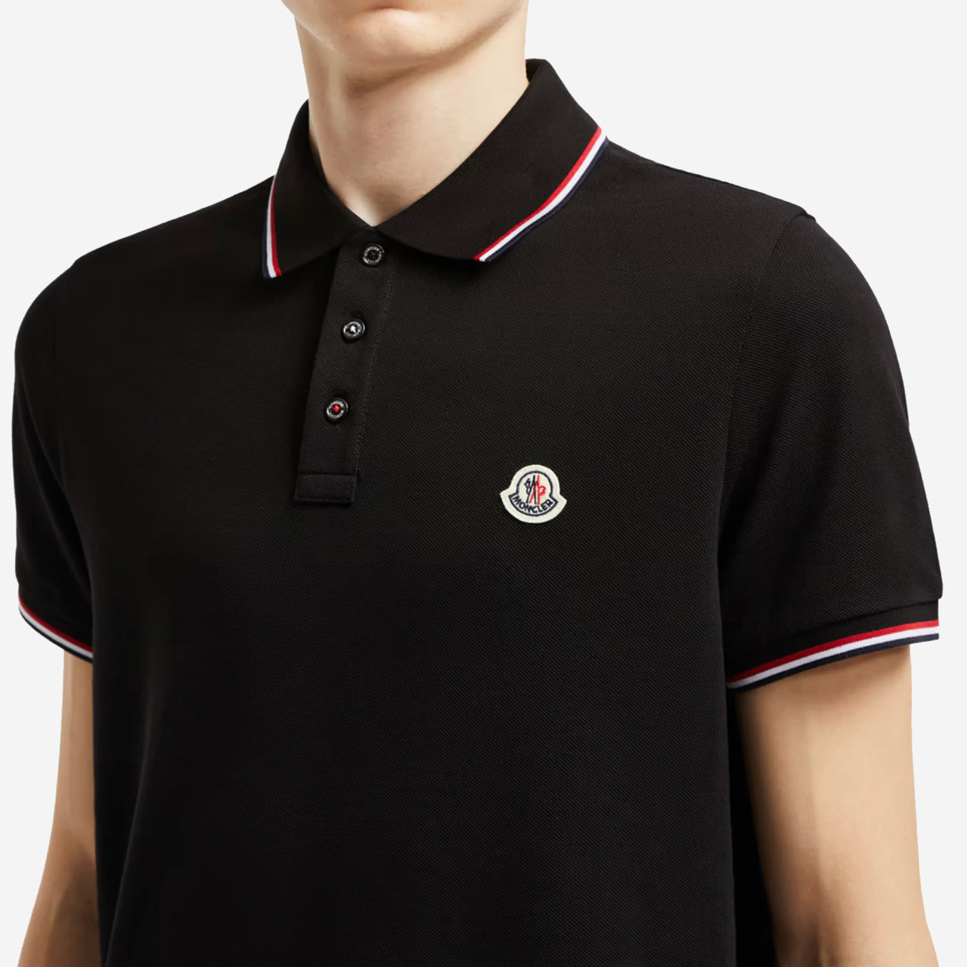 Moncler Tricolour-Trimmed Cotton Piquet Polo Shirt