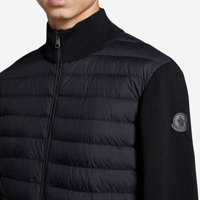 Moncler Padded Crêpe Cotton Zip-Up Cardigan