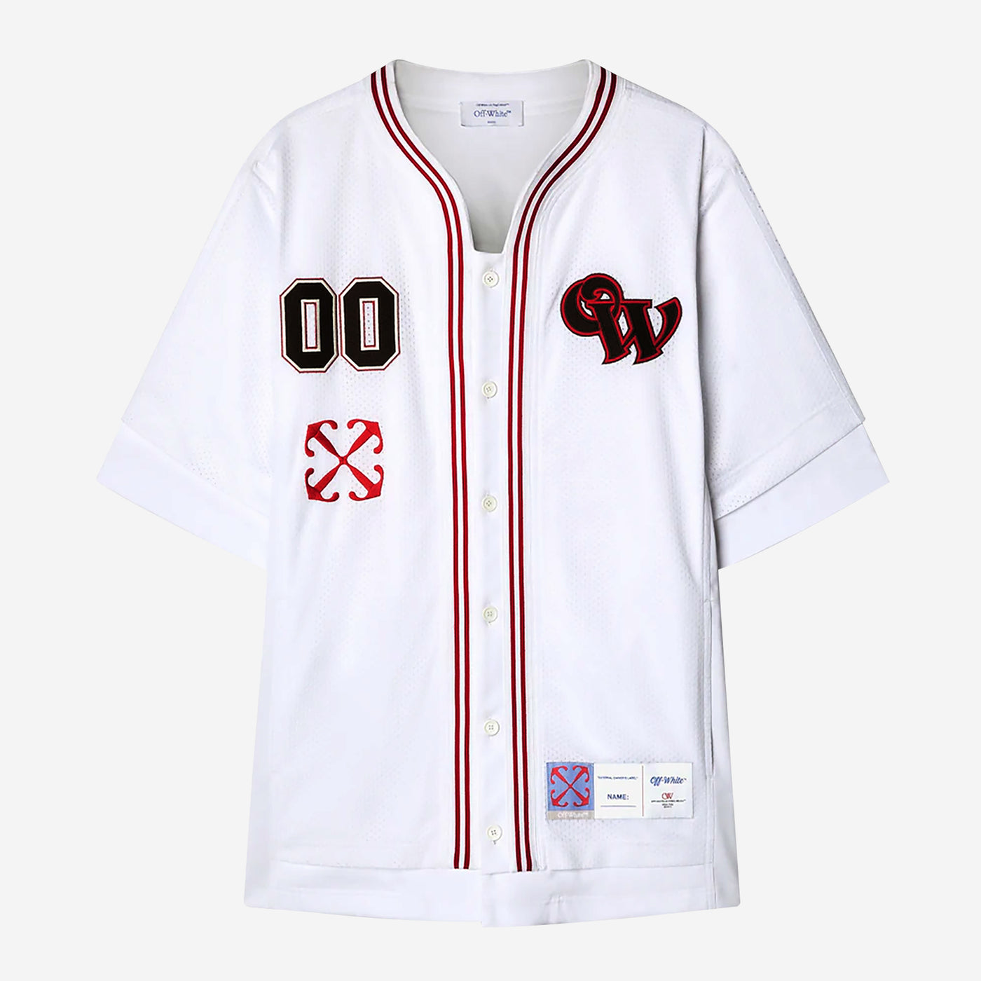 Off-White Gothic Logo Hybr Baseball Shirt