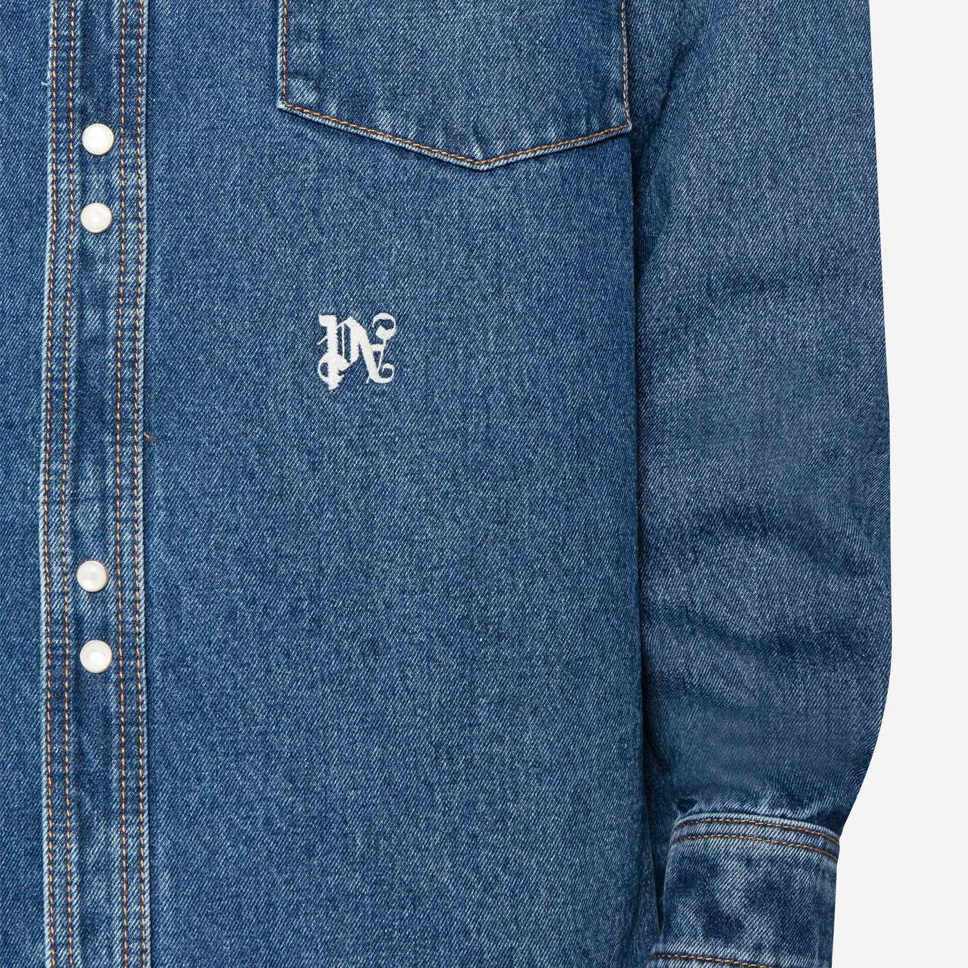 Palm Angels Monogram Denim Shirt