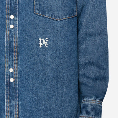 Palm Angels Monogram Denim Shirt