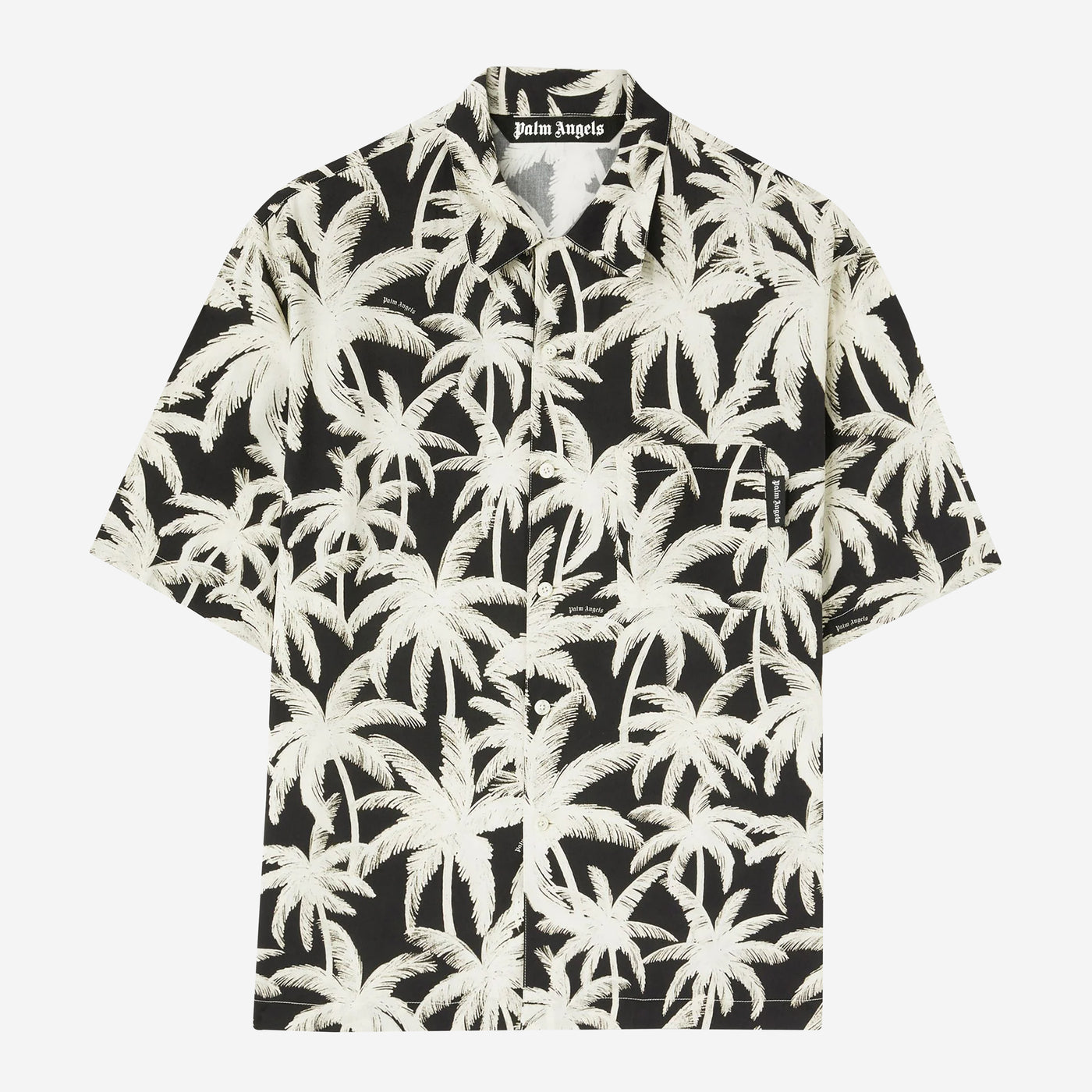 Palm Angels Palm Tree Print Short Sleeve Shirt